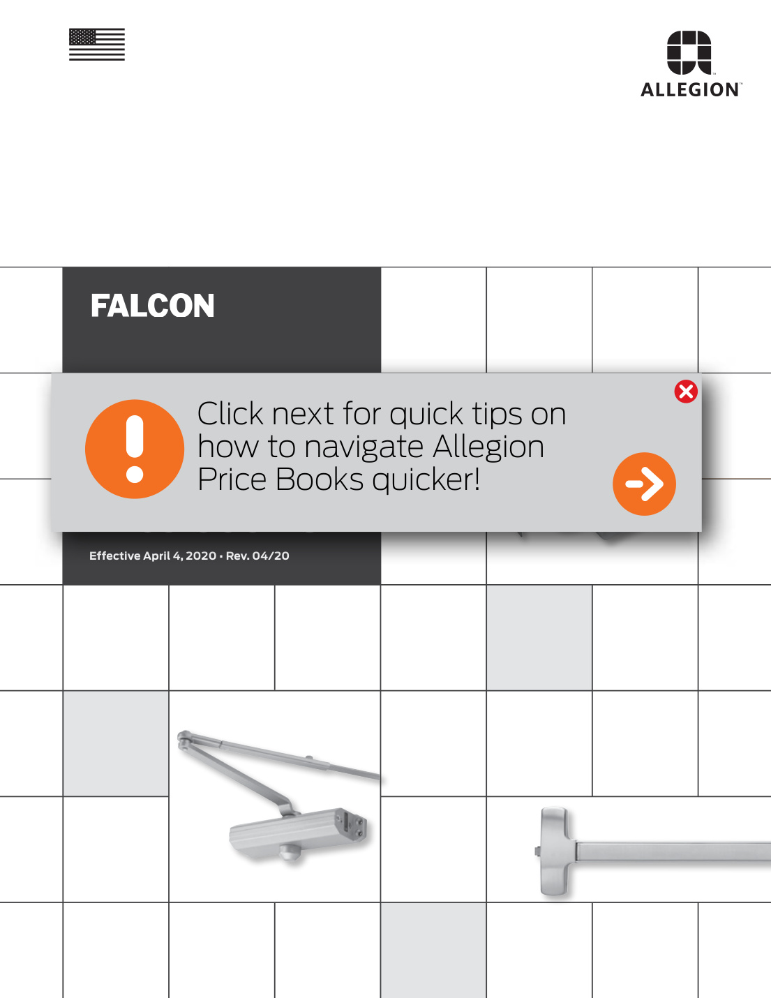 First page of 2020 Falcon Price Book