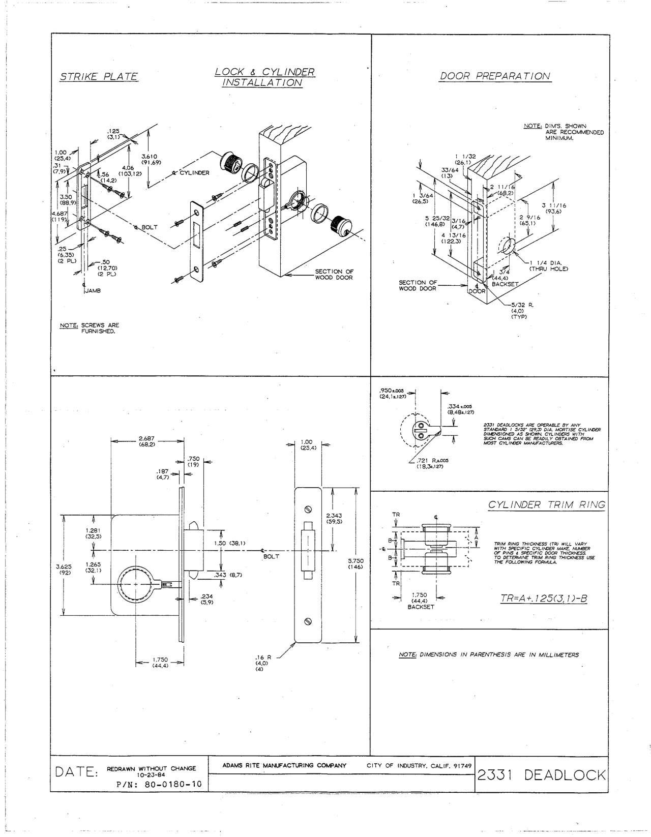 2331 Installation Instructions diagram on page 1