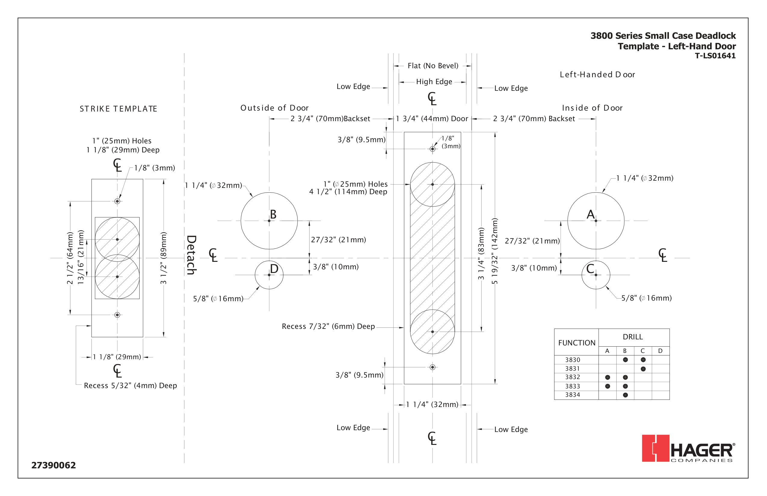 3800 Small Case Deadlock DR Template – LH_LHR print 11×17 full scale -T-LS01641 diagram on page 1