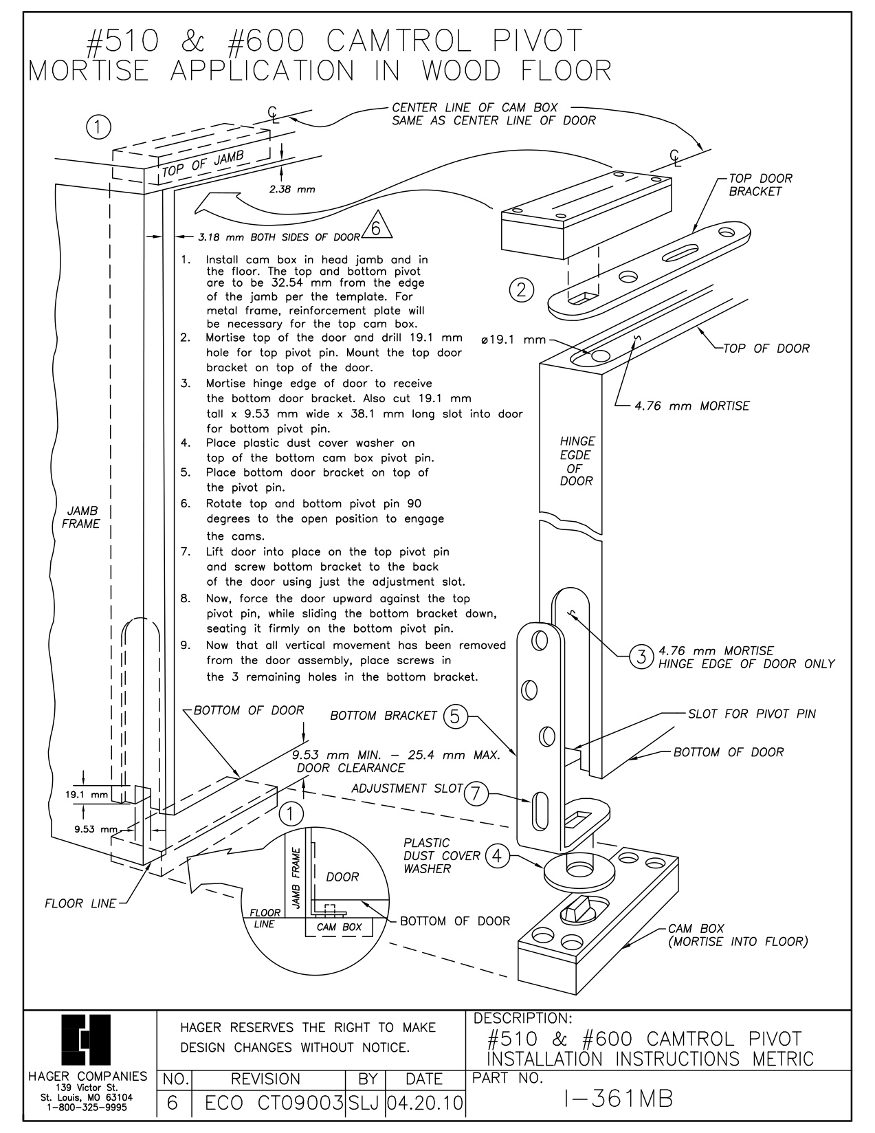 510 & 600 Installation Instructions (metric) I361MB-Rev06 diagram on page 1