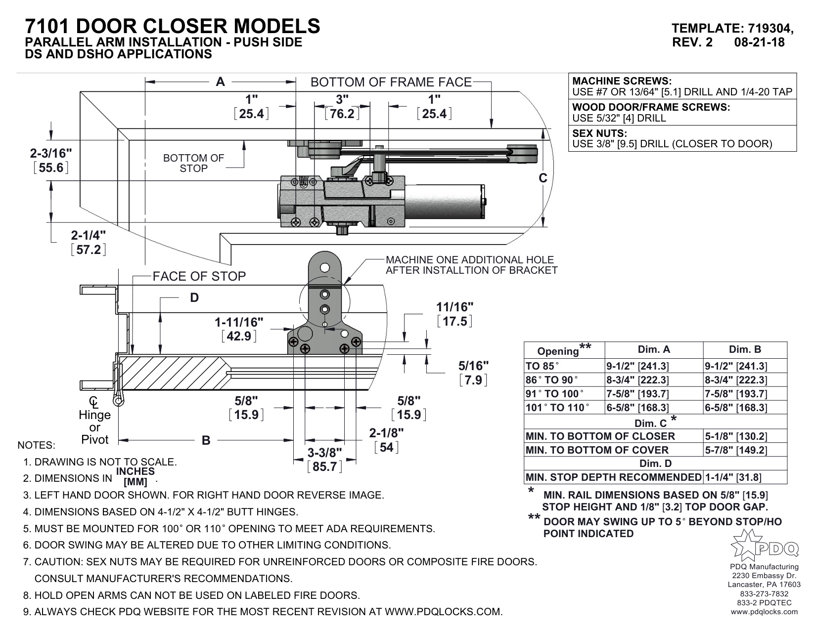 719304 REV2 7100 DS DSHO Template diagram on page 1