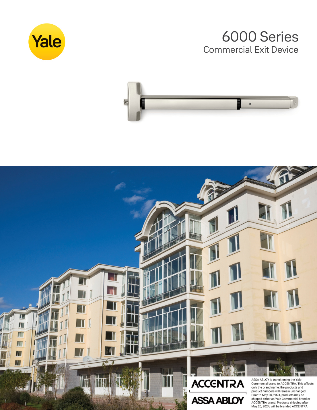 First page of ASSA ABLOY ACCENTRA 6000 Series Exit Devices Catalog_42901