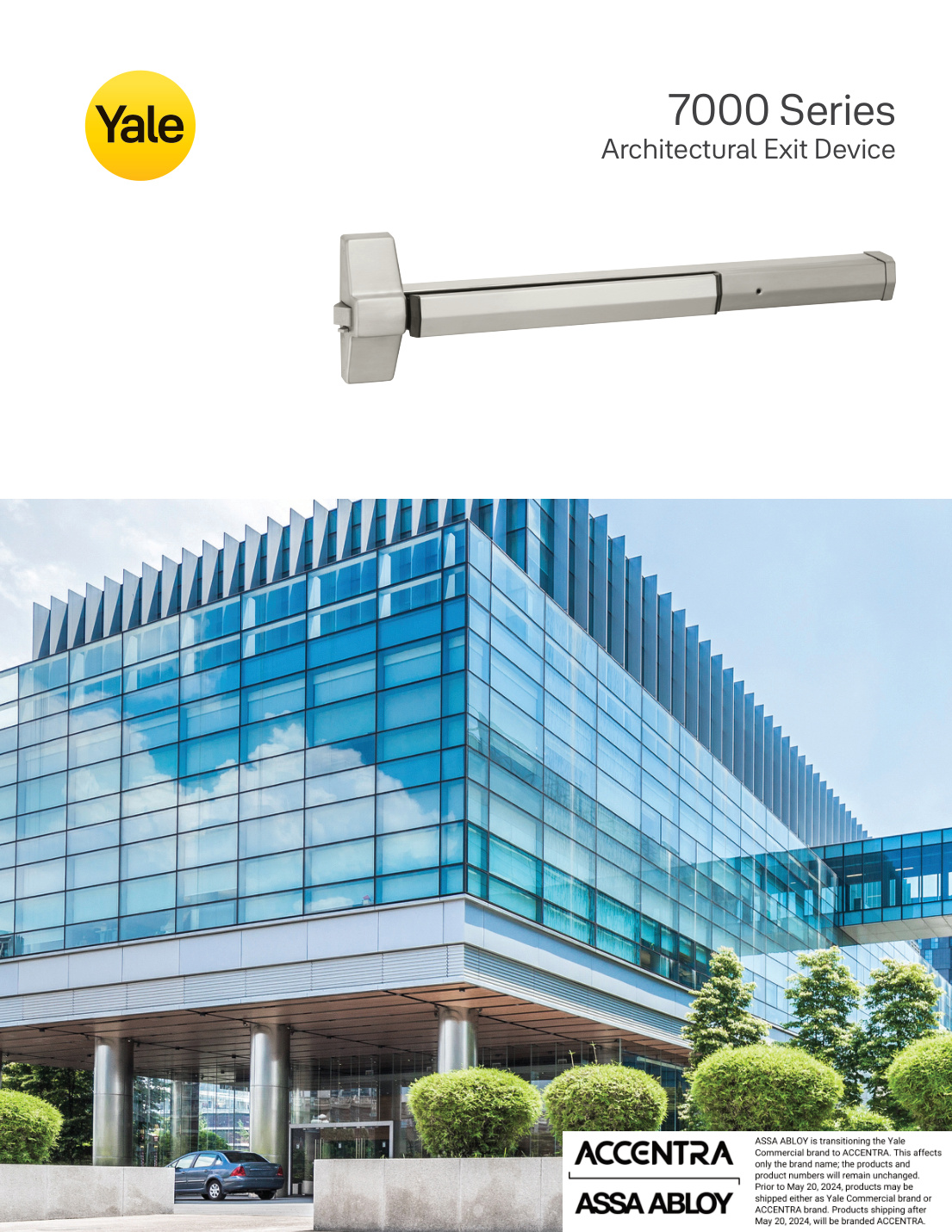 First page of ASSA ABLOY ACCENTRA 7000 Series Exit Devices Catalog_42139