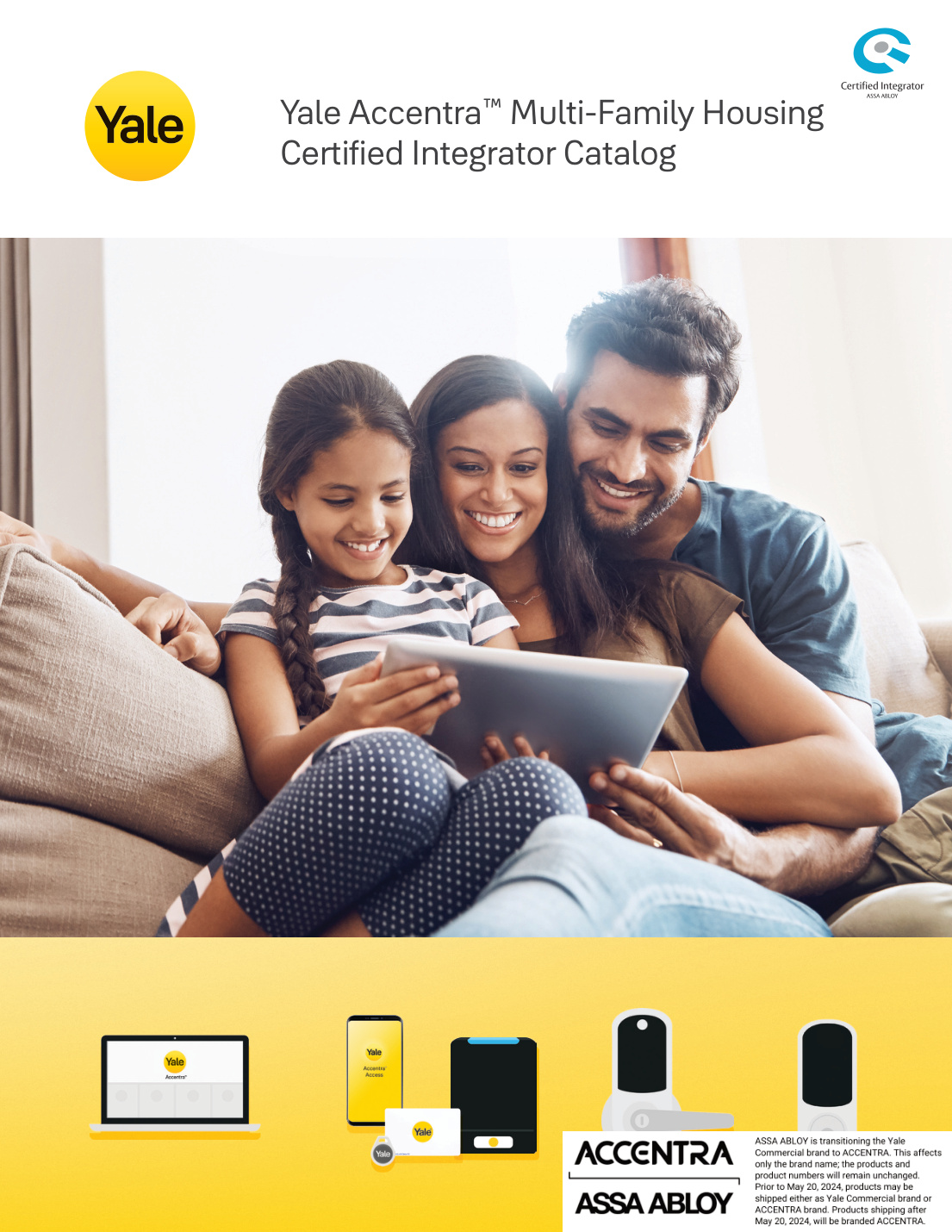 First page of ASSA ABLOY ACCENTRA Multi-Family Housing Catalog Certified Integrator_42933
