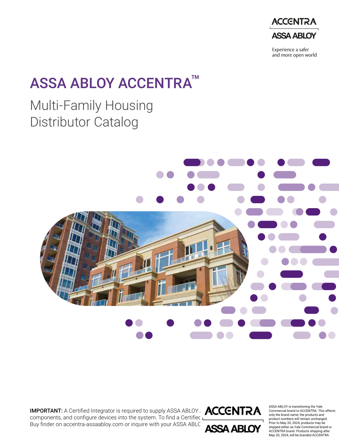 First page of ASSA ABLOY ACCENTRA Multi-Family Housing Distributor Catalog_42934