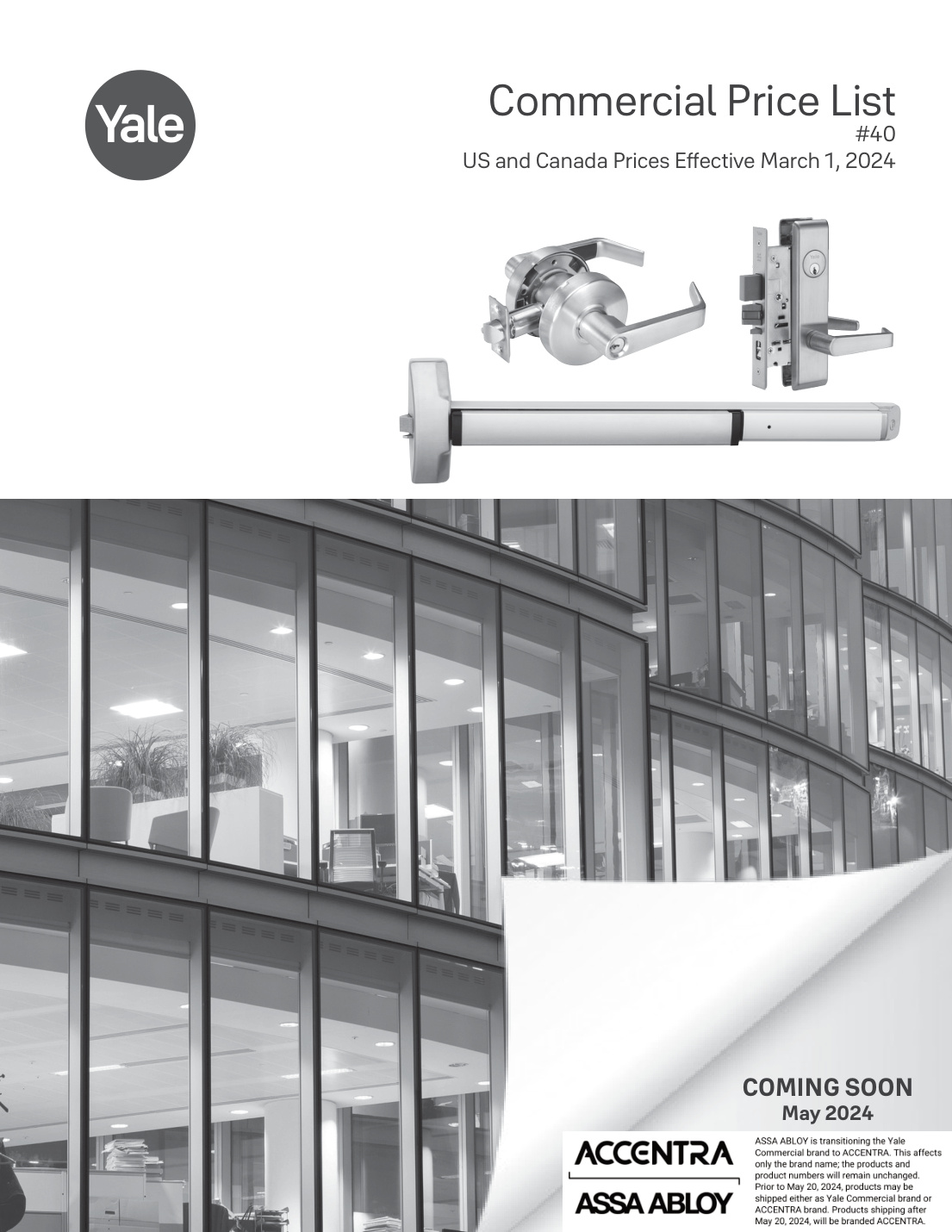 First page of ASSA ABLOY ACCENTRA Price Book_42001