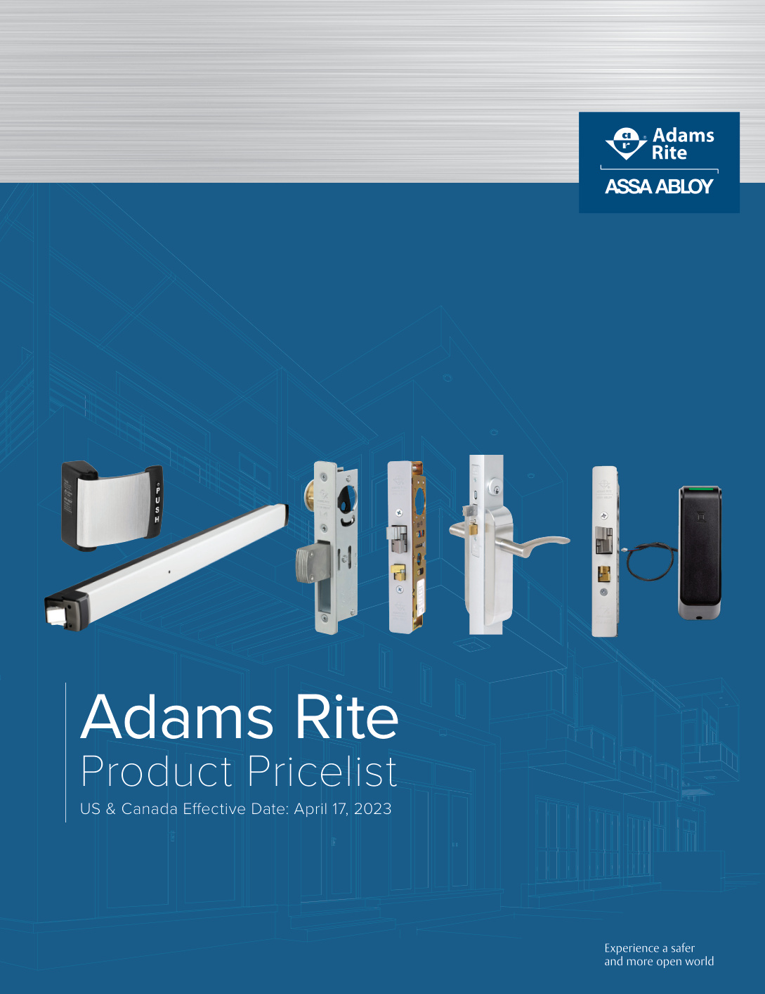 First page of Adams Rite Pricelist 2023