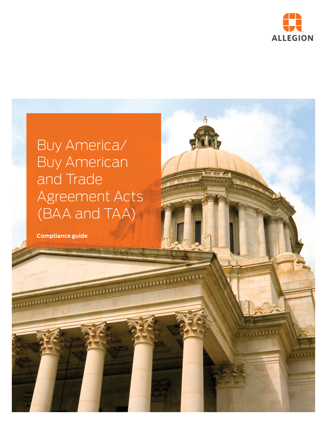 First page of Allegion_BAA_Compliance_Catalog_101523