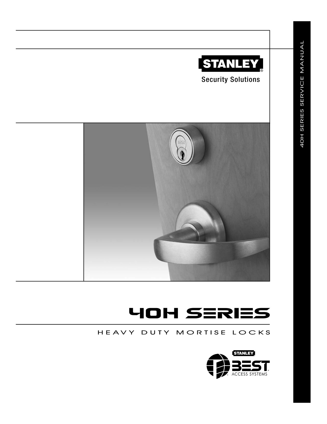 First page of BEST Mechanical Locks 40H Series Service Manual