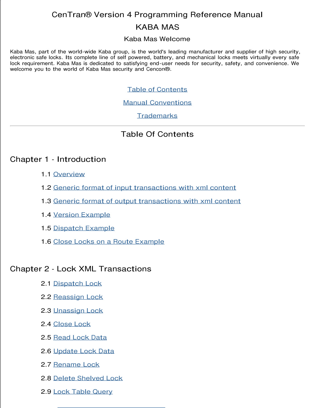 First page of CenTran Version 4 Programming Reference Manual