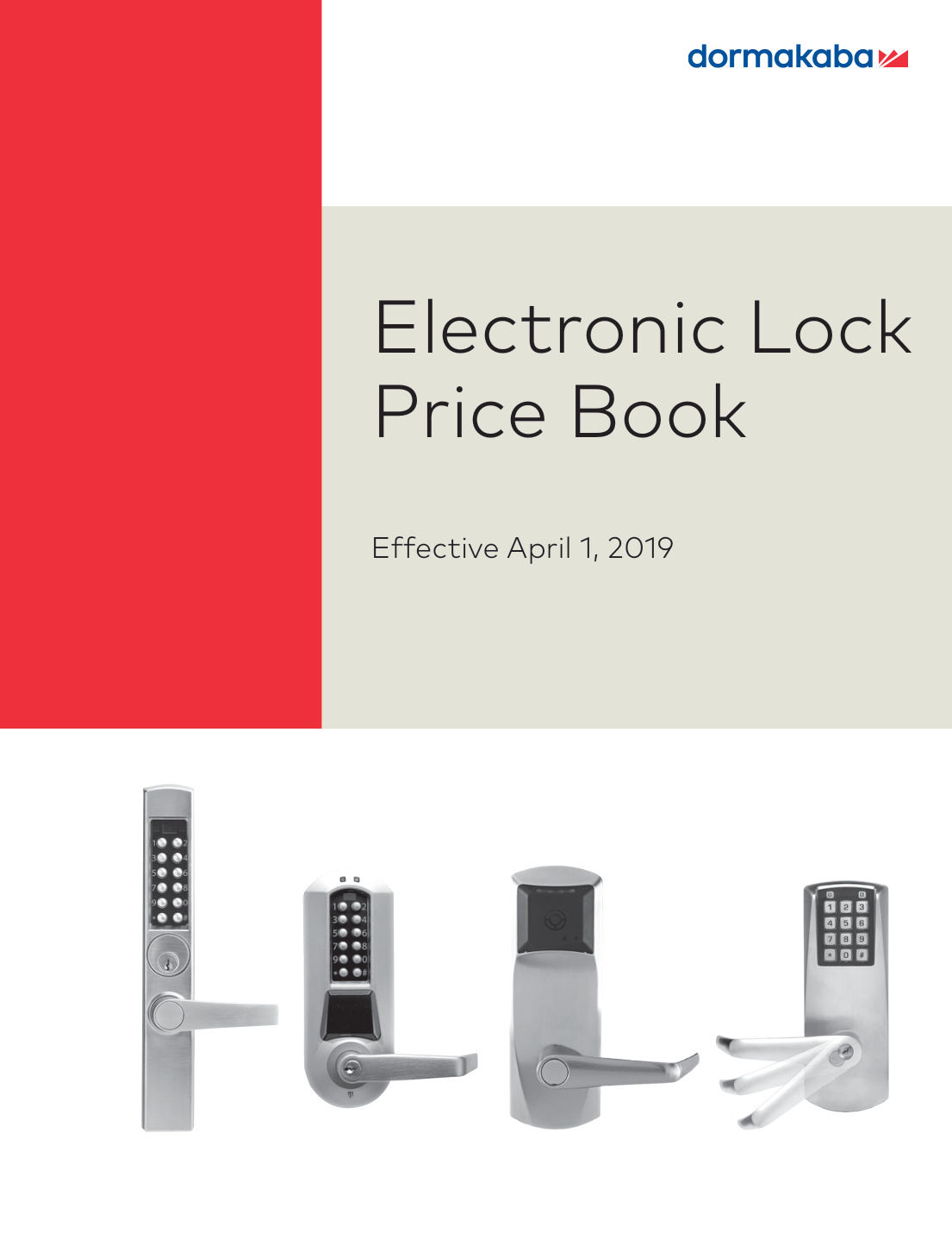 First page of Electronic-Lock-Price-Book_2019