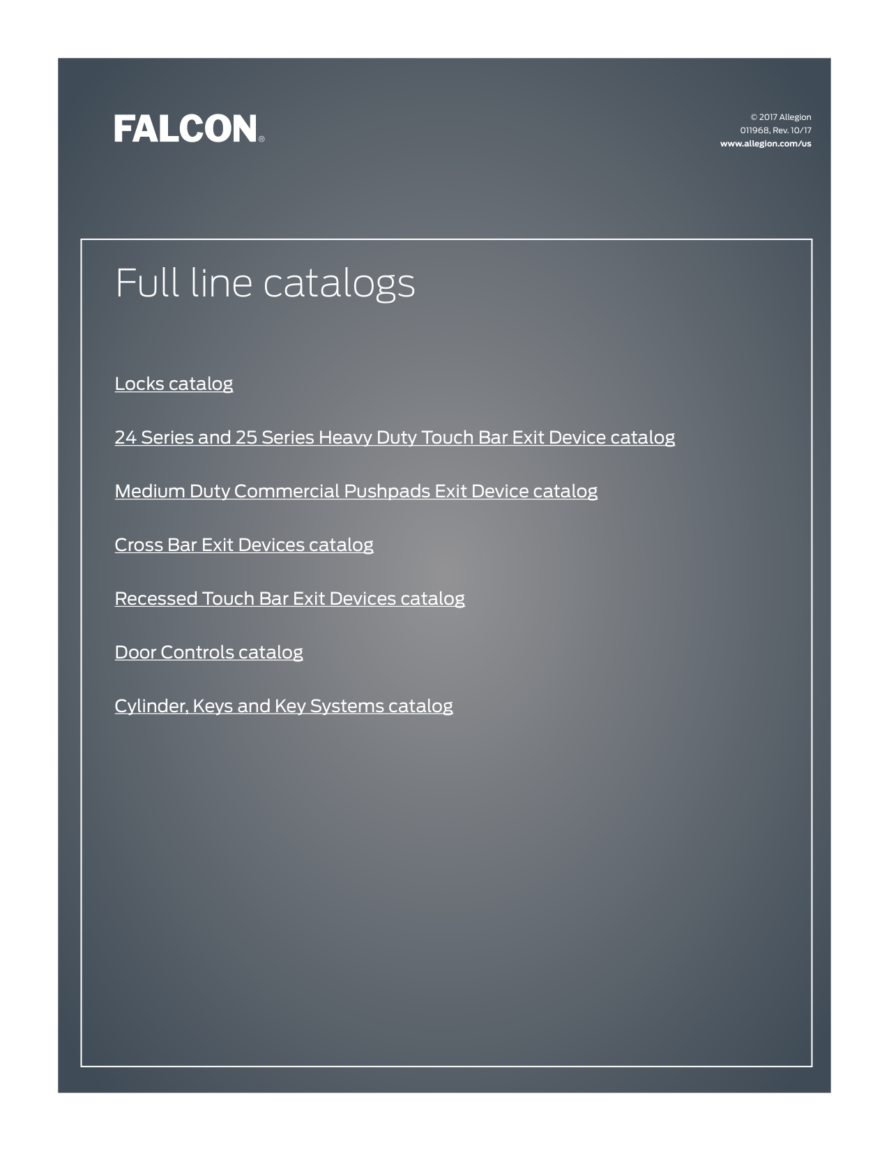 Falcon Full Line Hyperlinks Catalog 111968 diagram on page 1