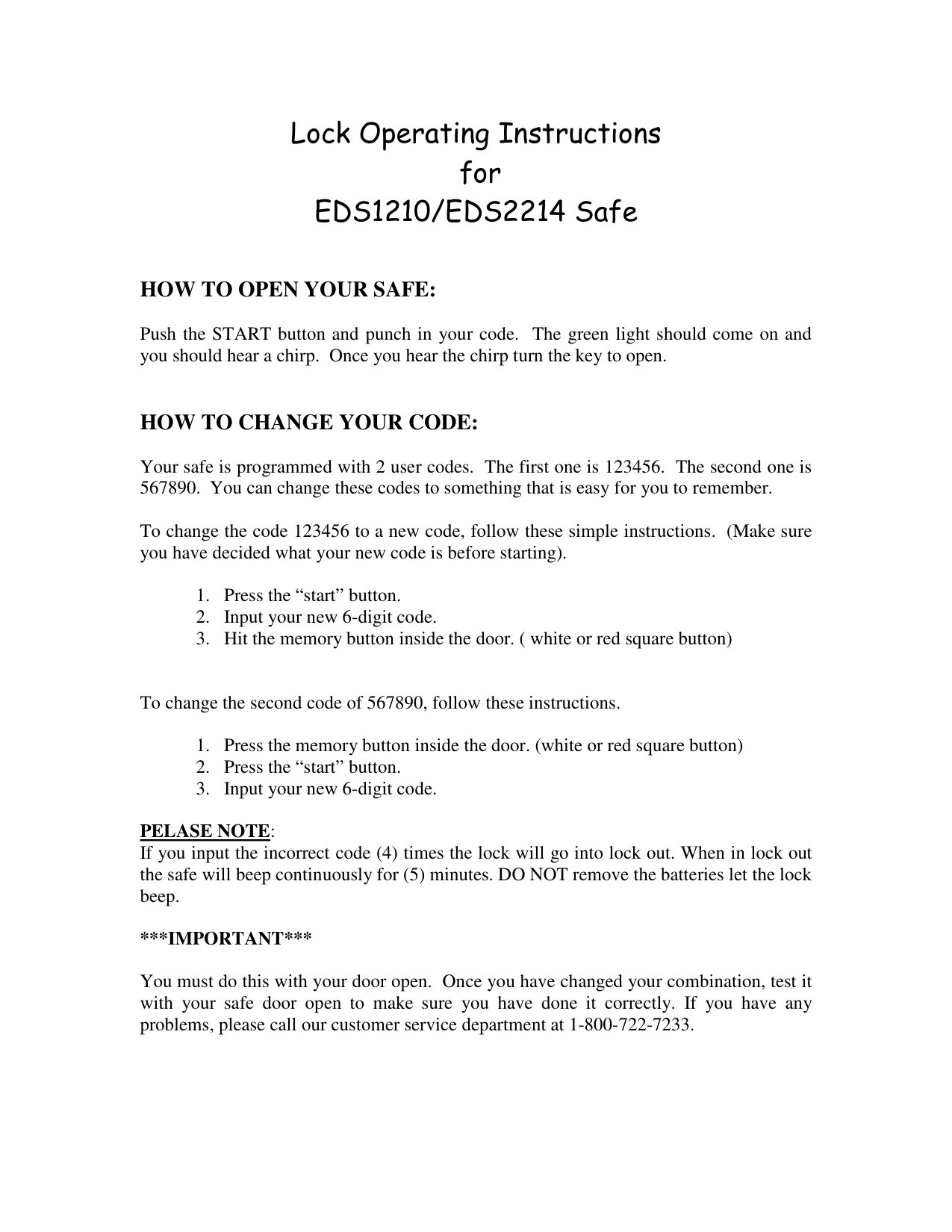 Gardall Media Safe Electronic Lock Opreating Instructions diagram on page 1
