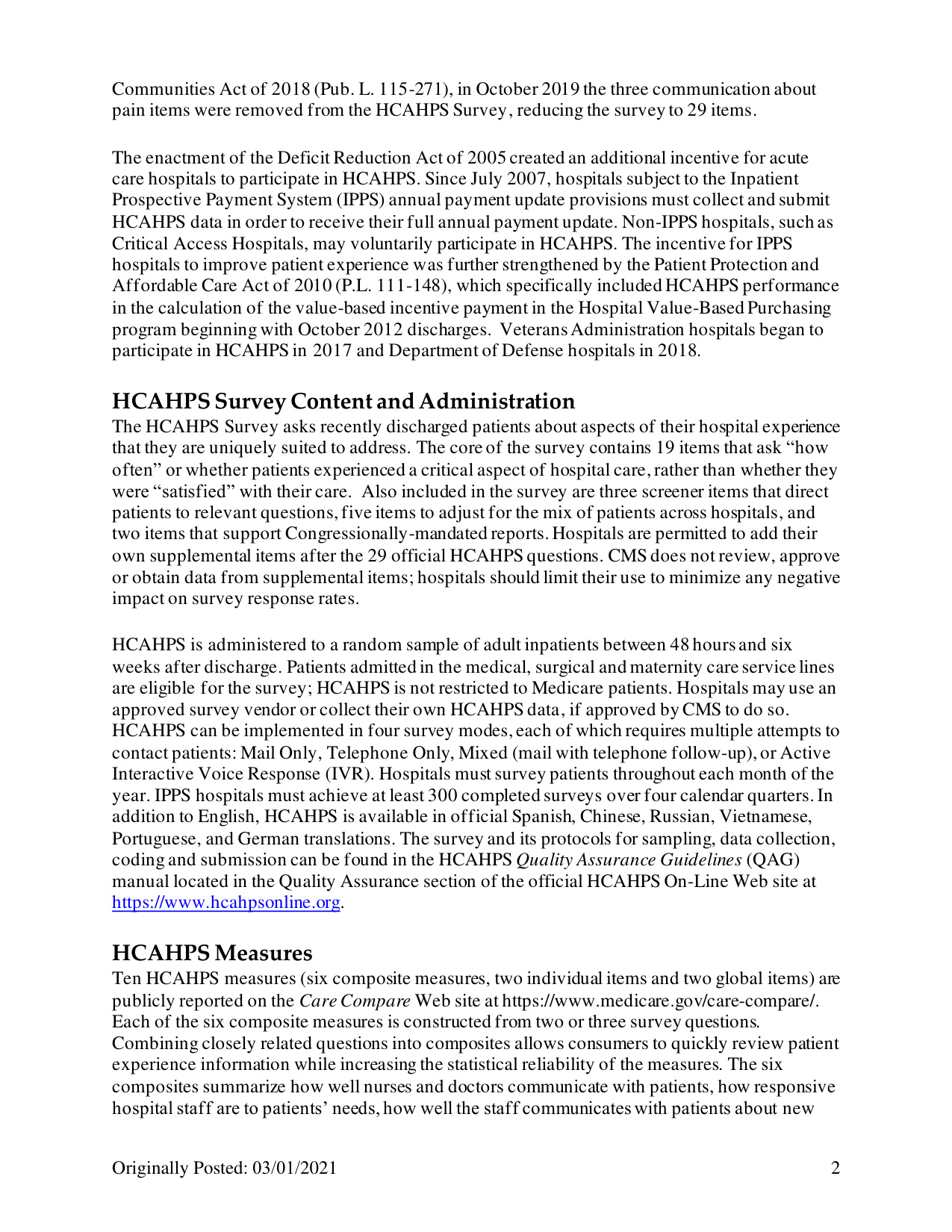 HCAHPS Survey Fact Sheet – How Can ABH save Hospitals money diagram on page 2