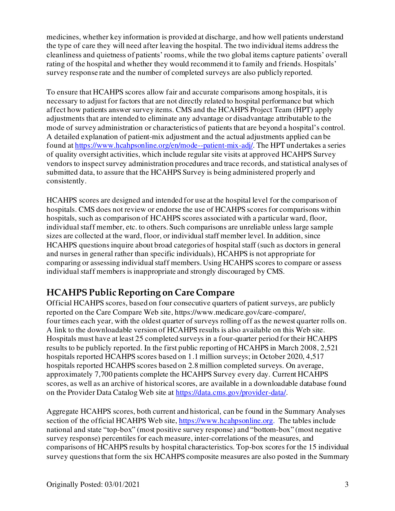 HCAHPS Survey Fact Sheet – How Can ABH save Hospitals money diagram on page 3