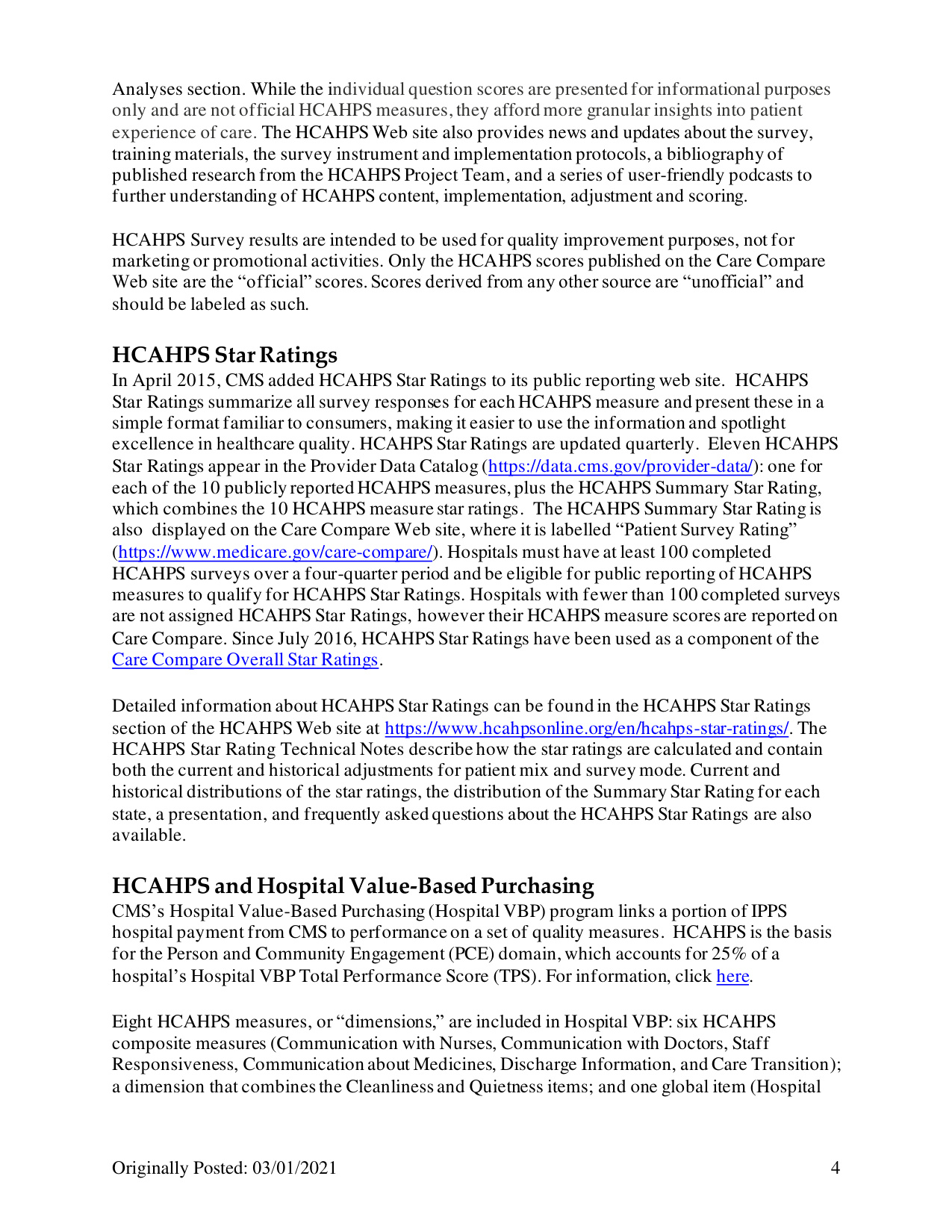 HCAHPS Survey Fact Sheet – How Can ABH save Hospitals money diagram on page 4