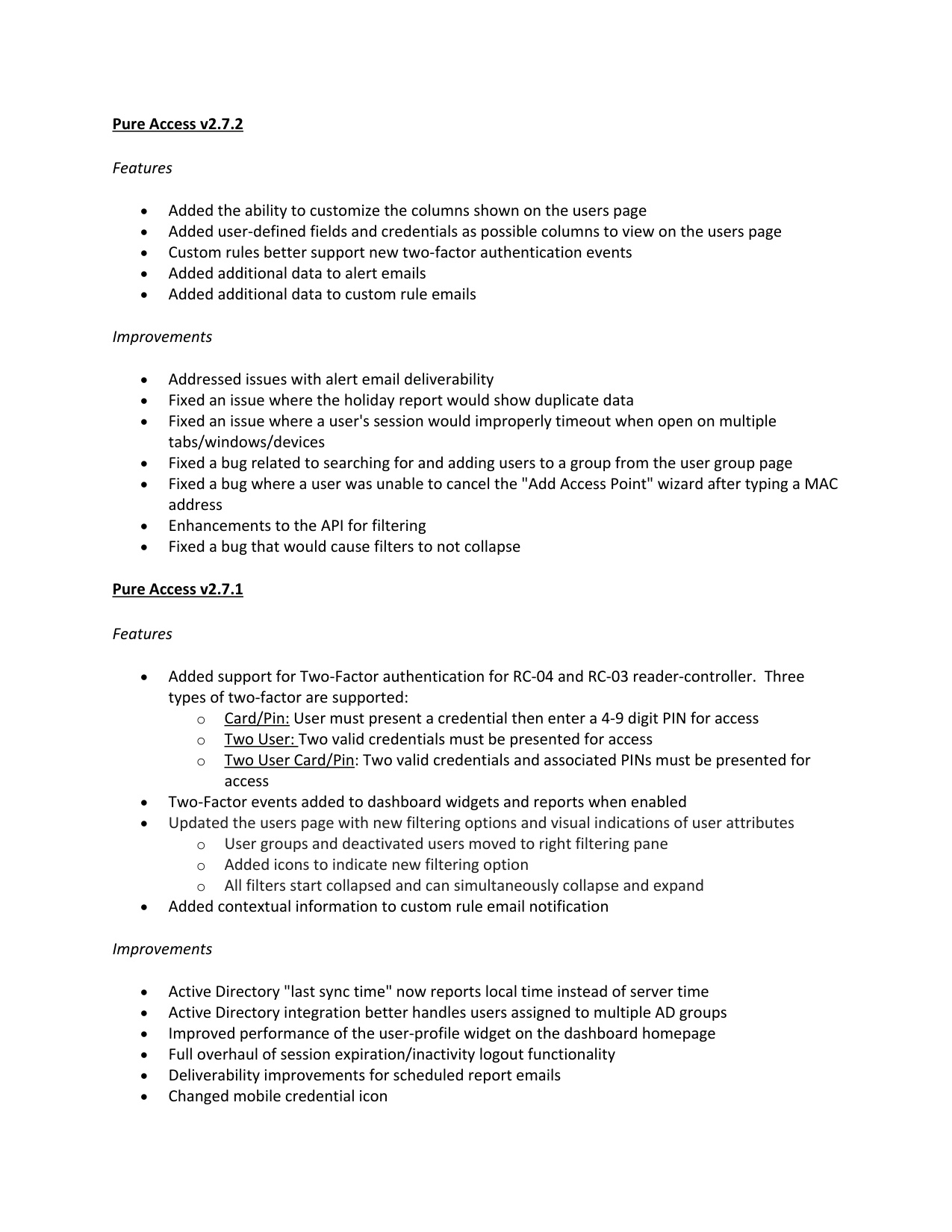 Isonas Pure Access Manager Release Notes 2019 diagram on page 3