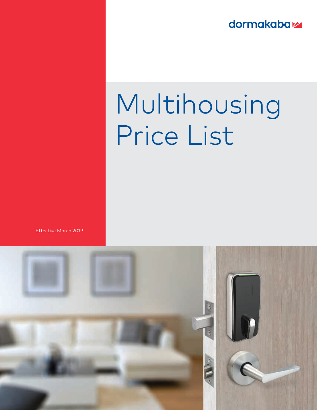 First page of Kaba_Multihousing_Price_List_March_2019