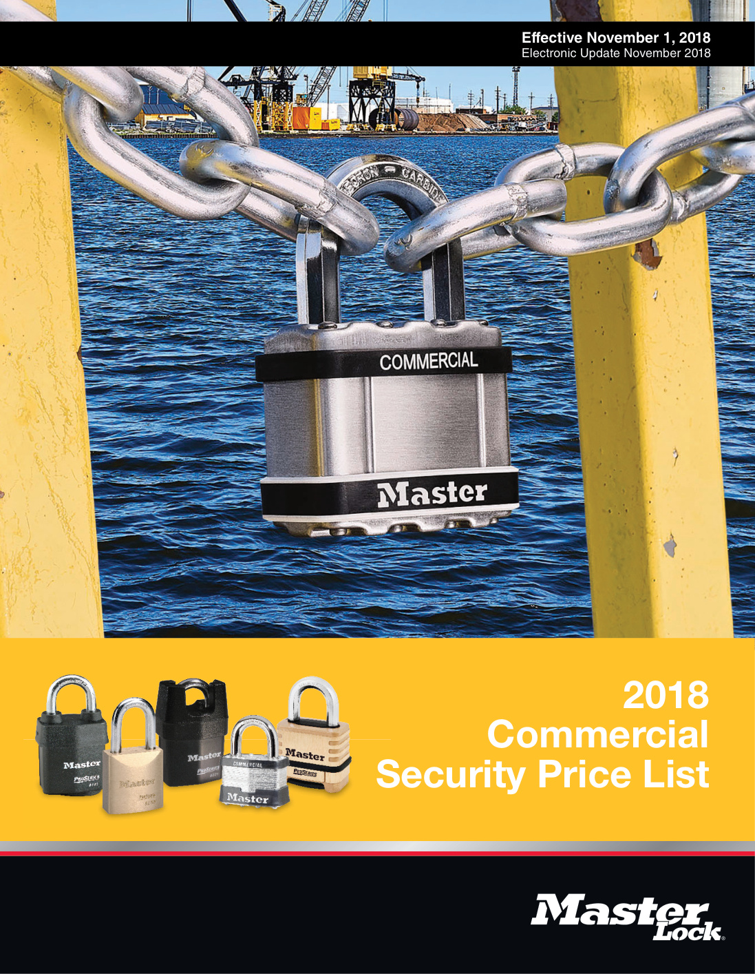 First page of MASTER_LOCK_2018_Commercial_Price_List