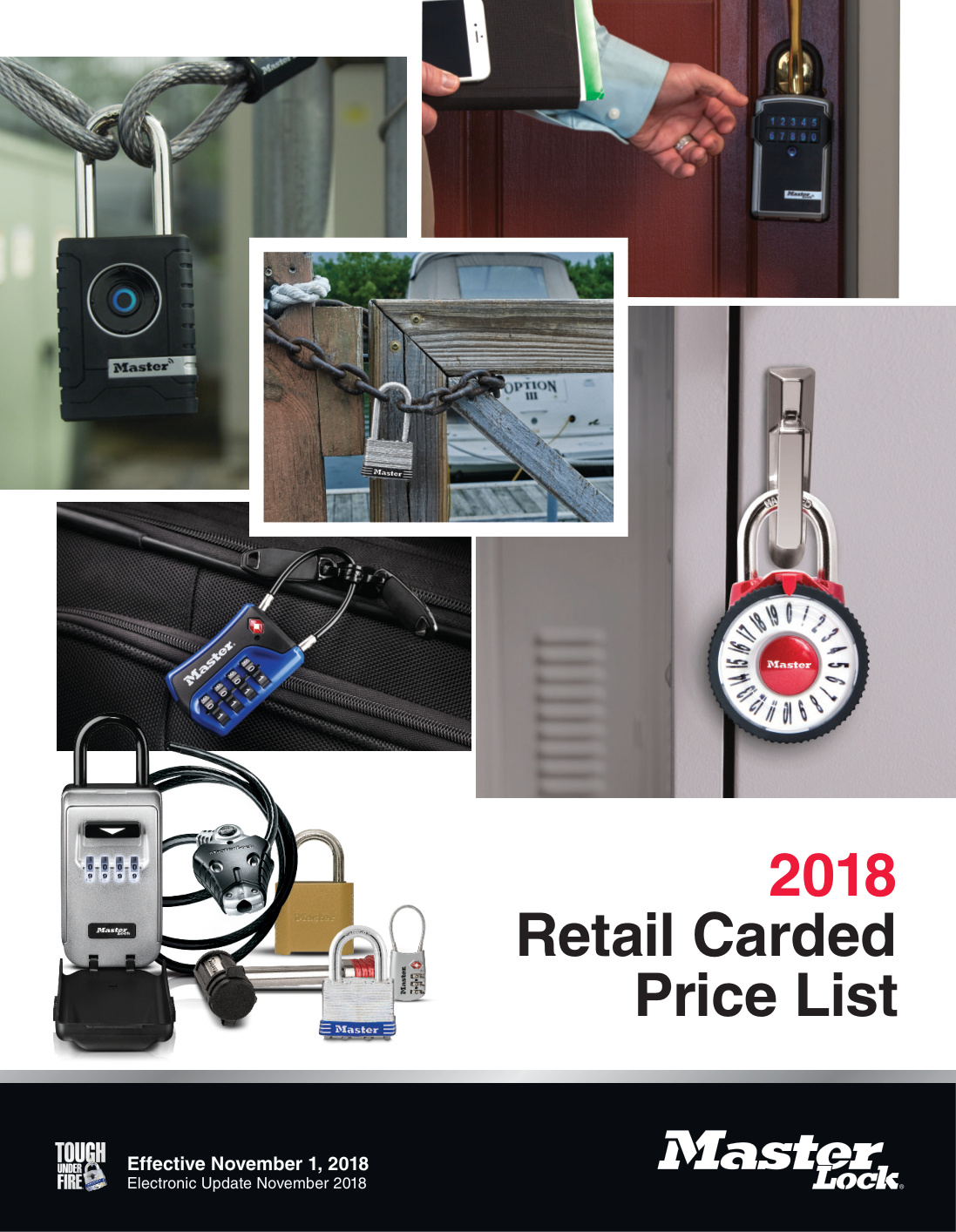 First page of MASTER_LOCK_2018_Retail_Price_List