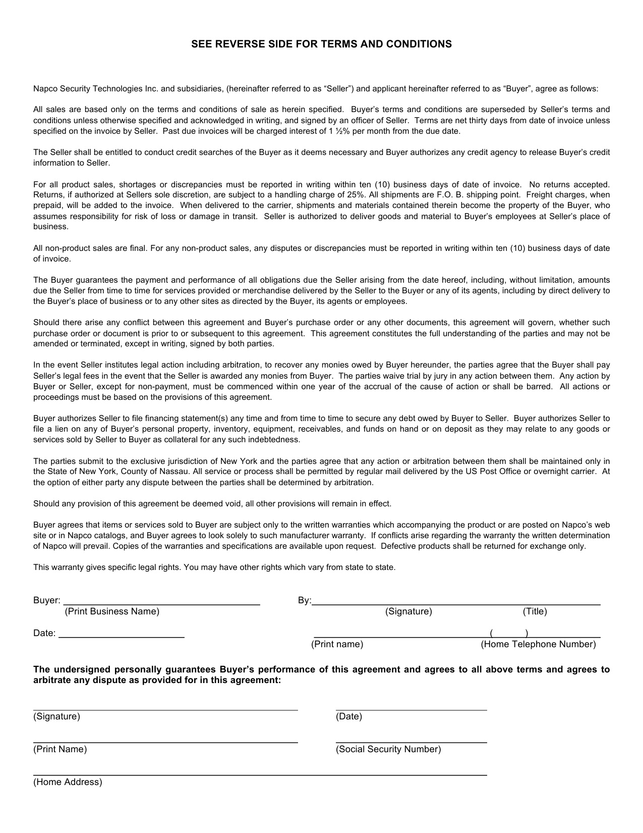 Marks USA Credit Application Form diagram on page 2