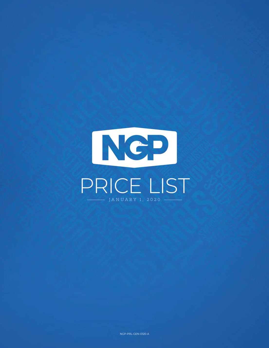 First page of NGP Pricelist JAN2020