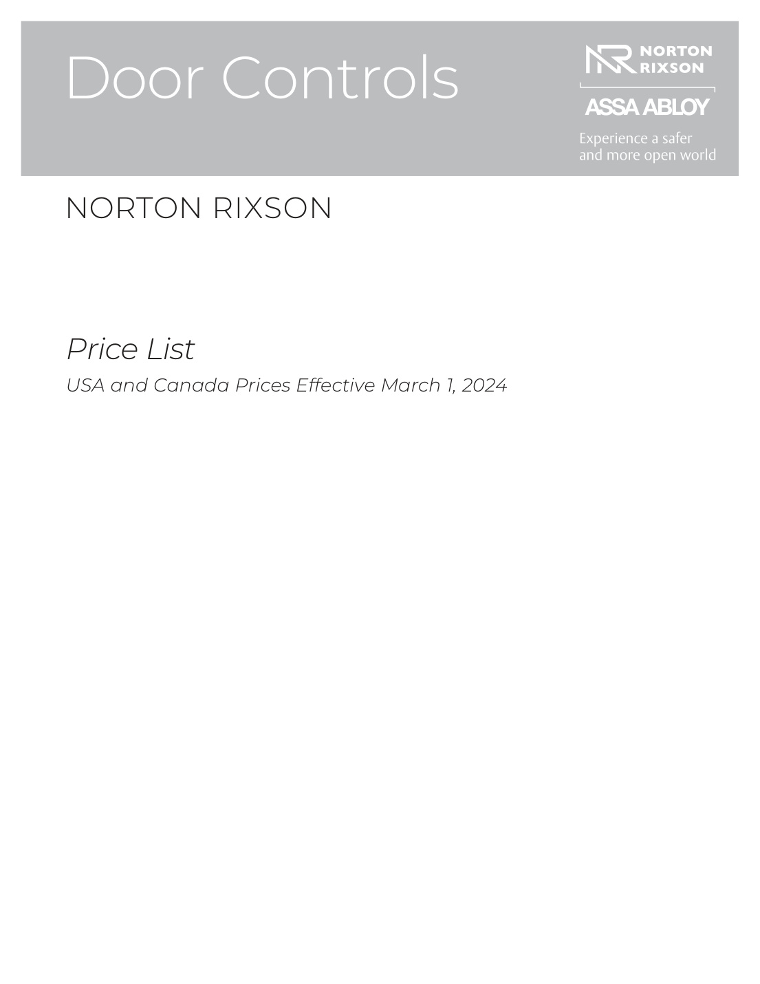 First page of Norton 2024 Price Book (1)