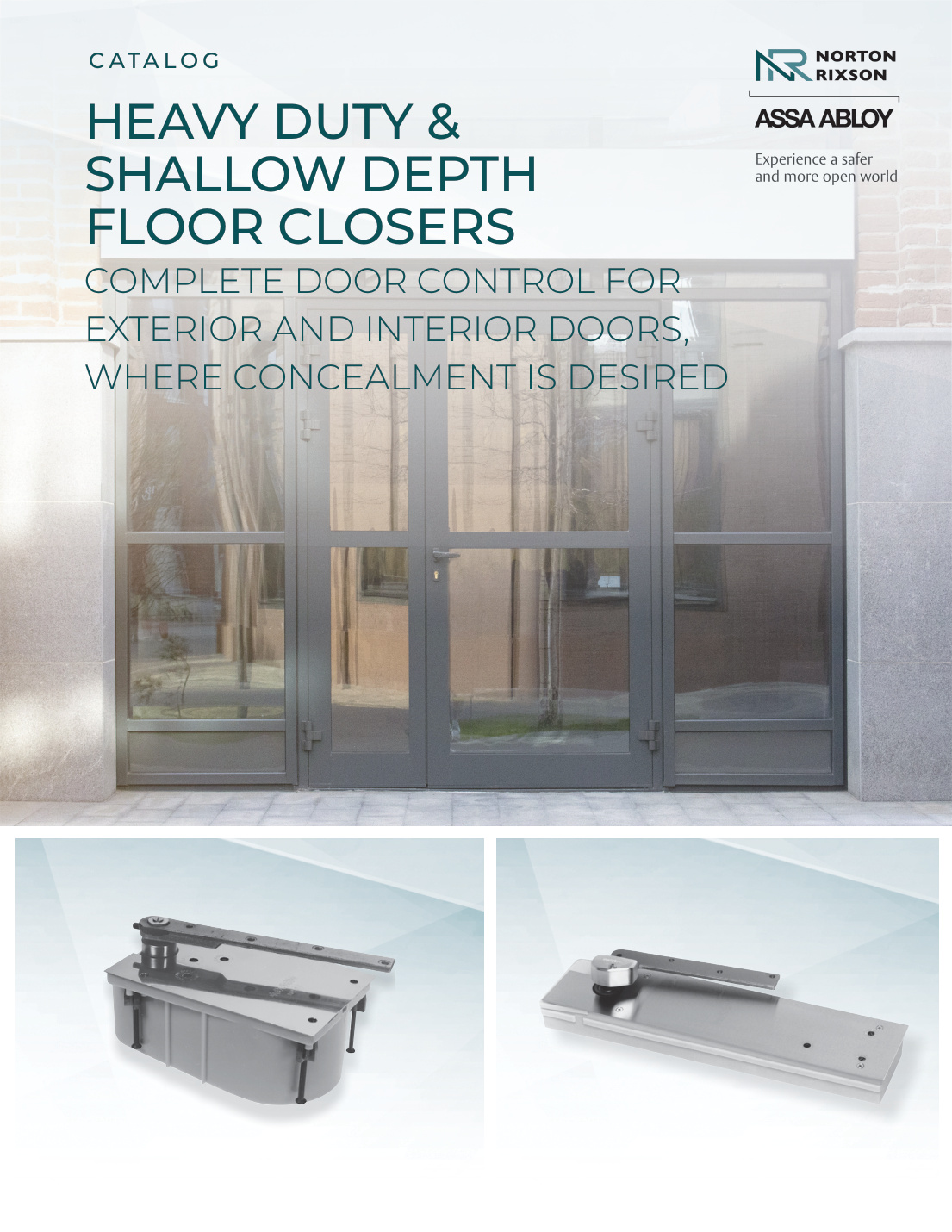 First page of Norton Rixson Heavy Duty and Shallow Depth Floor Closers Catalog_43507