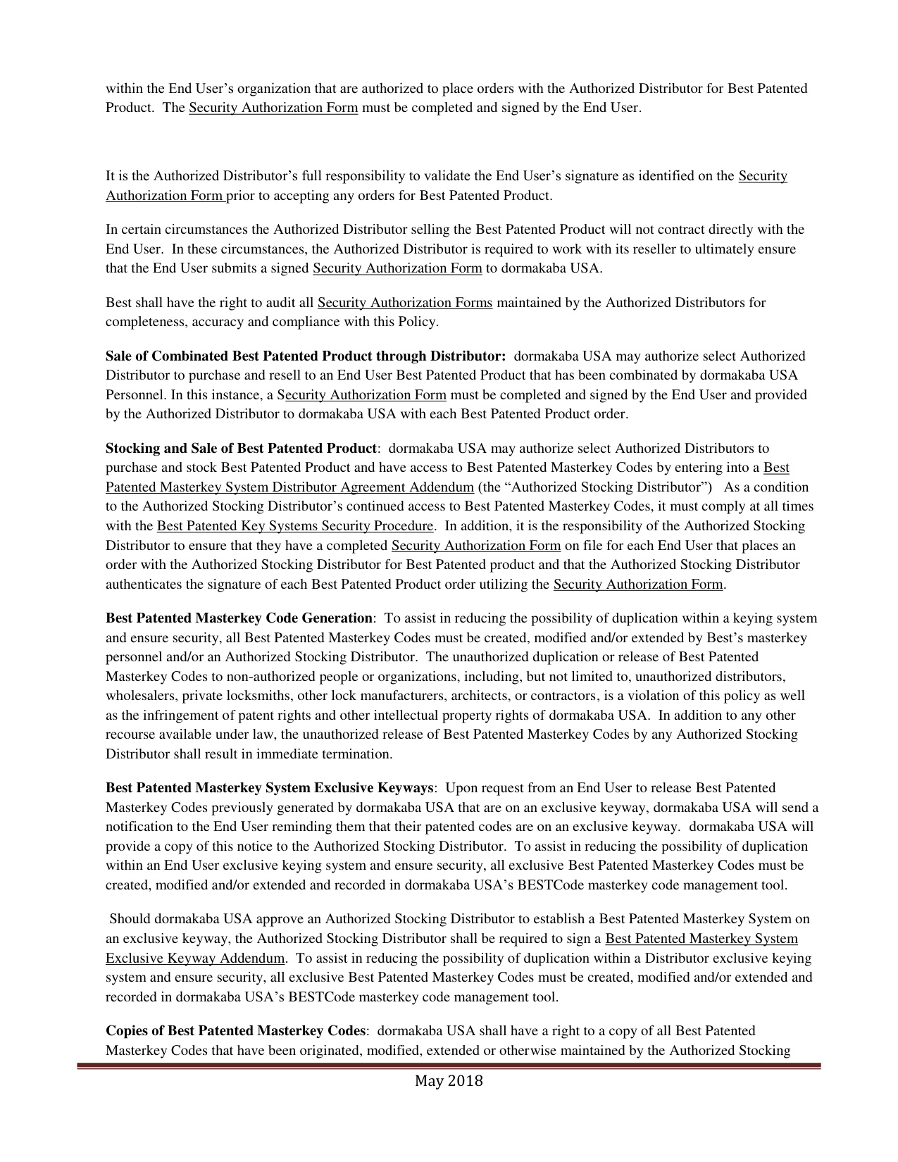 Phi Best Masterkey Code and Masterkey Service Policy diagram on page 2