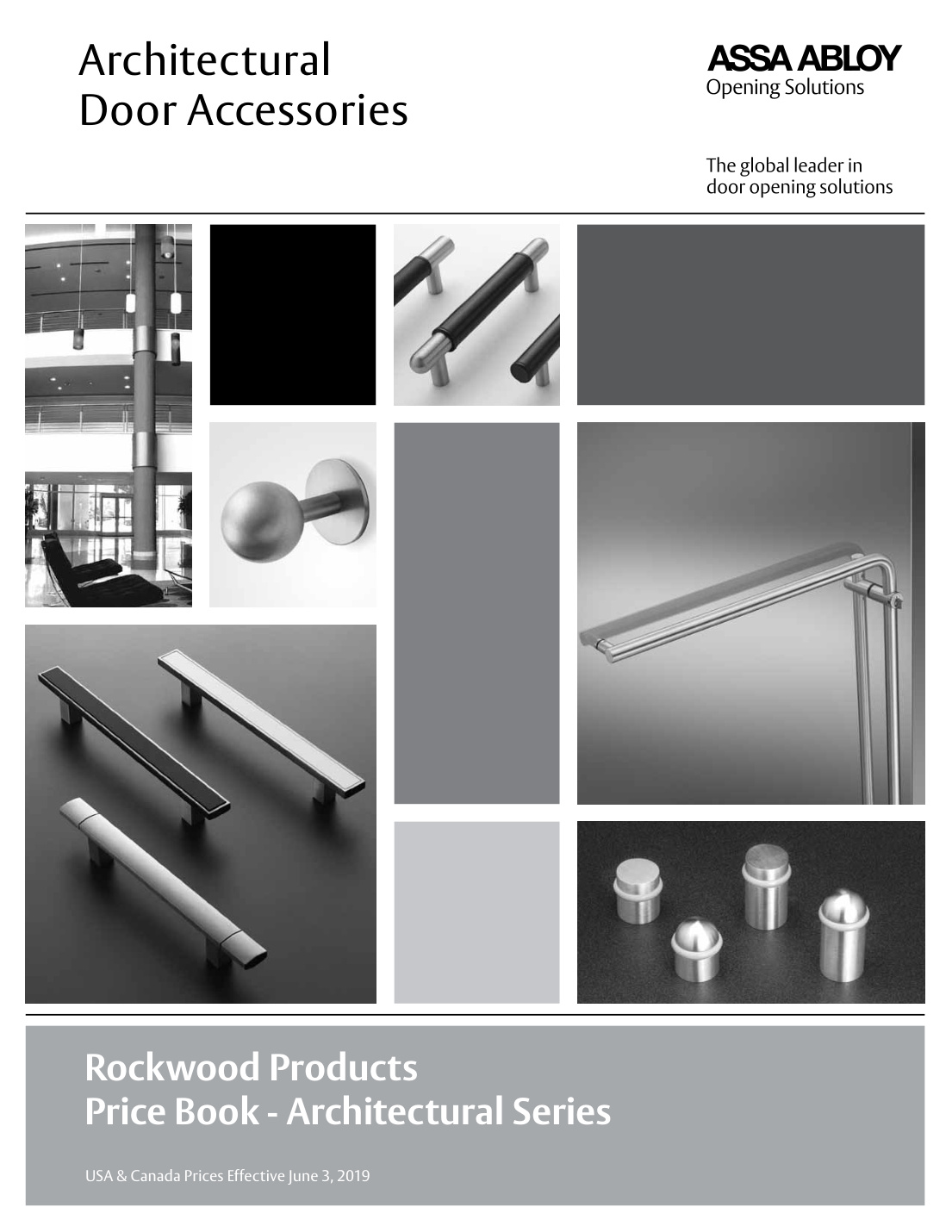 First page of Rockwood_ArchitecturalSeries_Price_Book_June_2019