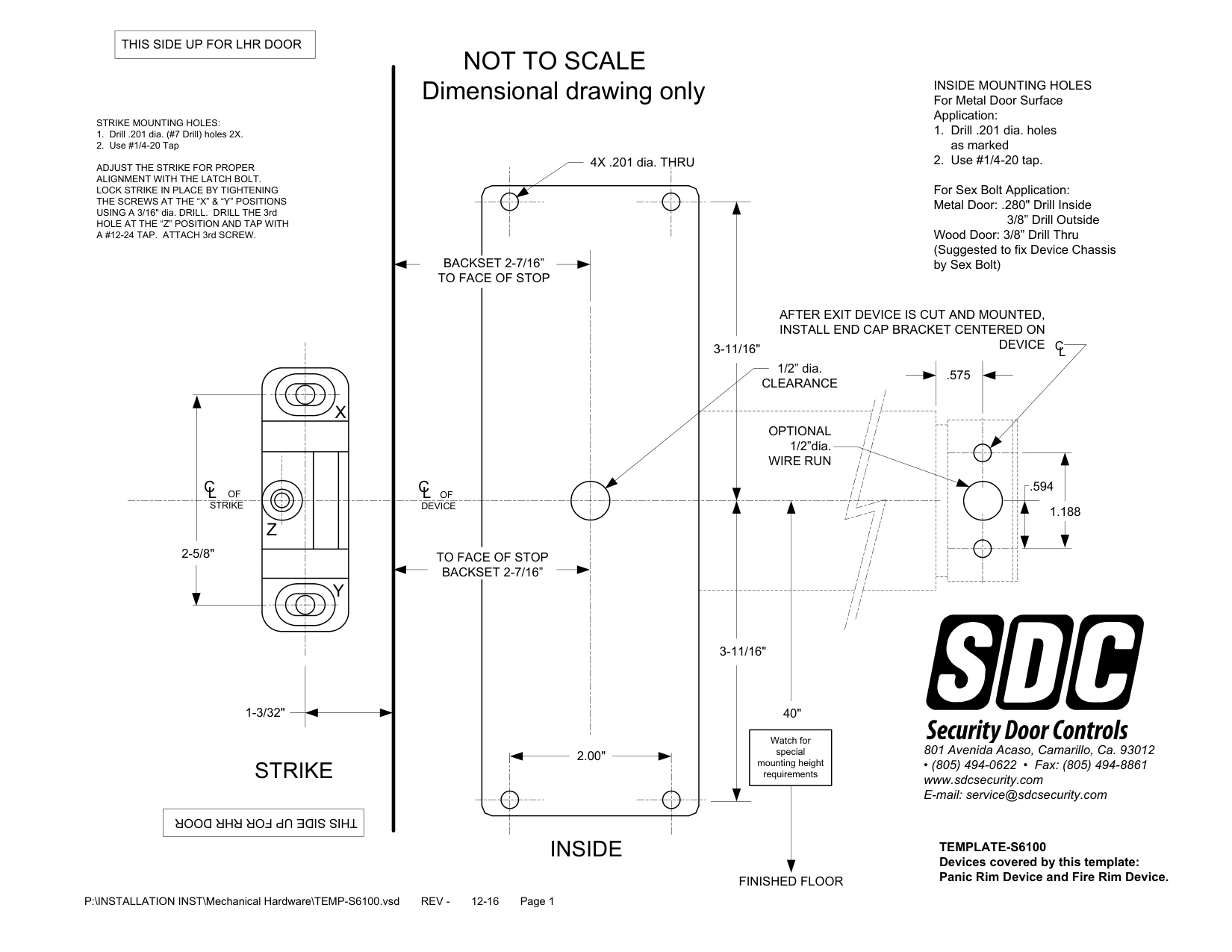 S6100 CAD Template diagram on page 1
