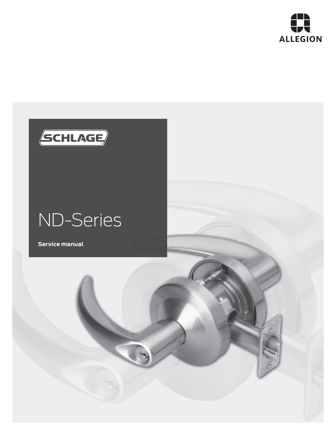 First page of Schlage ND Series Service Manual (locks_manufactured_after_1.31.17) 111524
