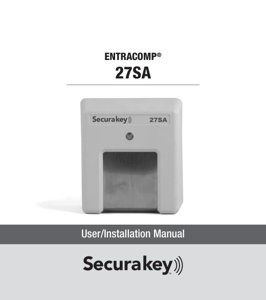 First page of Securakey ENTRACOMP® 27SA User Installation Manual