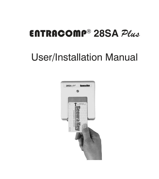 First page of Securakey ENTRACOMP® 28SA PLUS User Installation Manual