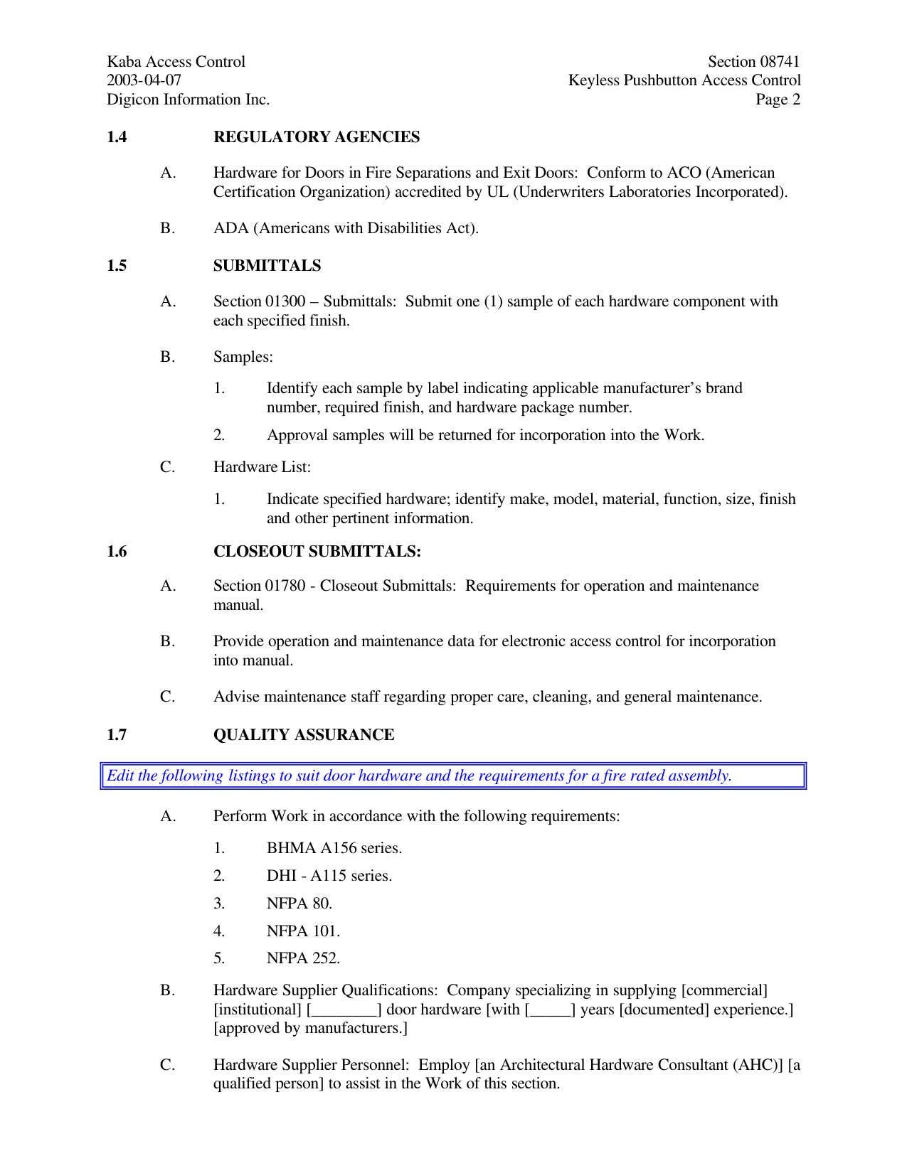 Simplex 1000 CSI Specification diagram on page 2
